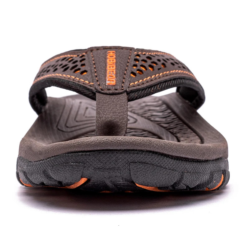 Jumpmore Summer Flip Flops Men Shoes Outdoor Fashion PU Leather Flat Shoes Beach Holiday Shoes Size 40-50 240718