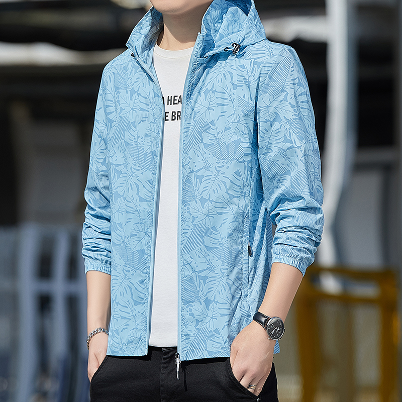 2024 New Summer Sunscreen hooded UV resistant Outdoor Fishing Jacket Ultra Thin Skin Clothes for Men F718#24.5