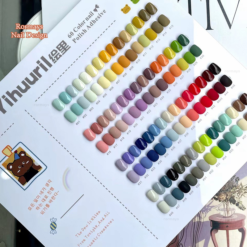 Rormays Fashion Bear gel Polished 60 Color Mixed Varnish gel Semi Permanent UV LED Finish Nail Art Design Color Nail Shining Ki Factory wholesale