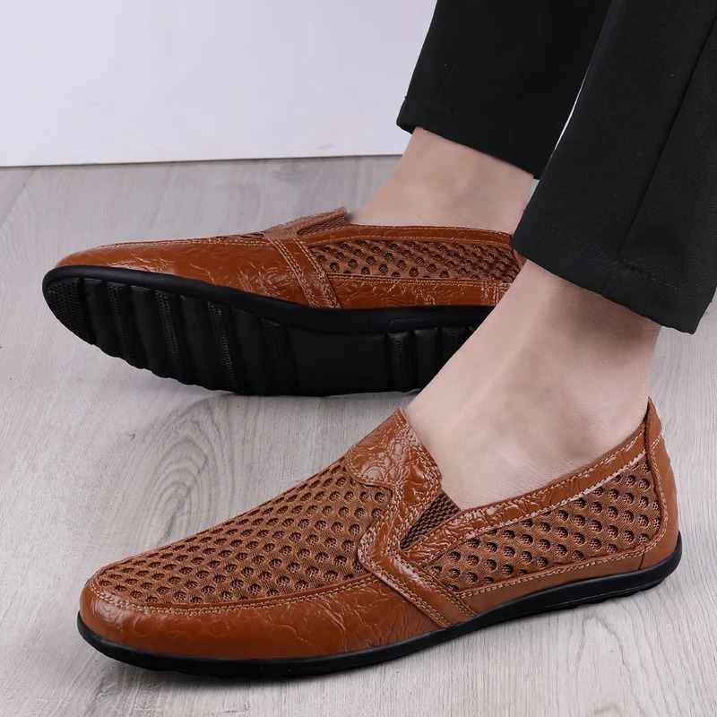 Summer Mens Casual Shoes Breathable Mesh Mens Shoes Fashion Men Loafers Outdoor Non-slip Sneakers Light Walking Shoes 240718