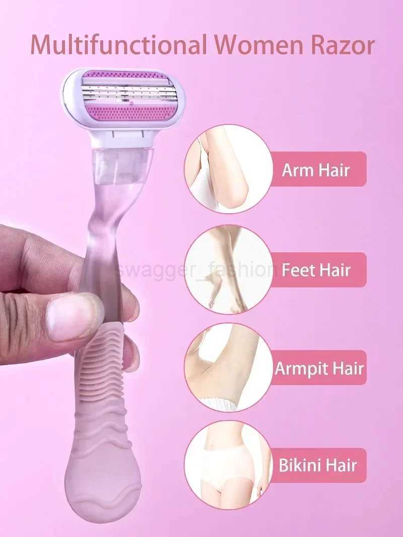 (1 Handle +8 Blades ) Women Safety Razor Blades Face/ Leg/ Armpit/ Bikini Beauty Hair Removal Shaving Compatible Venus ShaverB240709