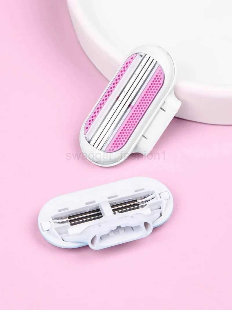 1 Handle + 4/8 Blade Women Safety Razor Blades Face/ Leg/ Armpit/ Bikini Beauty Hair Removal Shaving Compatible Venus ShaverB240709