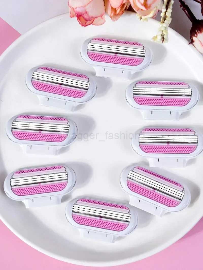 (1 Handle +8 Blades ) Women Safety Razor Blades Face/ Leg/ Armpit/ Bikini Beauty Hair Removal Shaving Compatible Venus ShaverB240709