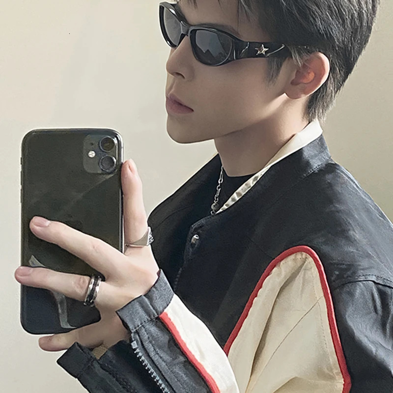 FEWQ American Style High Street Dark Handsome Mens Jacket Top Zipper Contrast Color Round Neck Male Tops Fashion 24X1544 240716