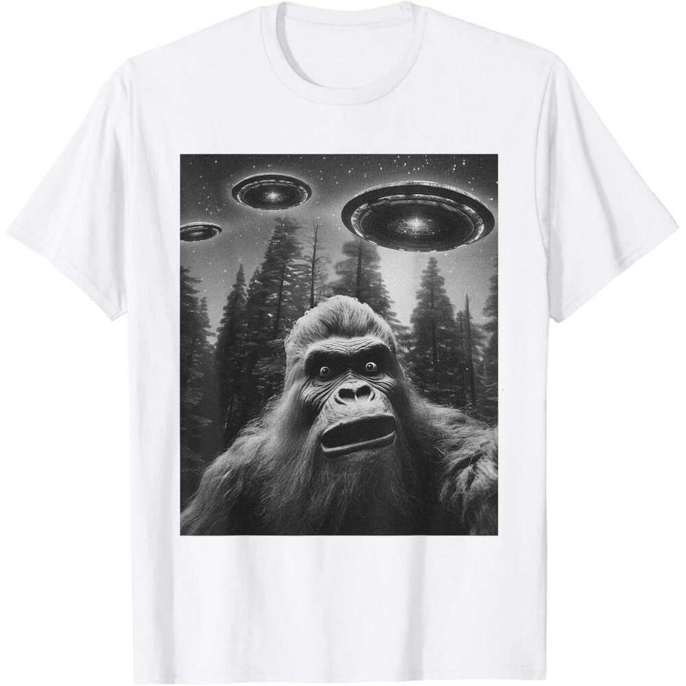 Designer Funny Graphic Tee For Men Women T Shirts Bigfoot Sasquatch Alien UFO T-Shirt Tops Casual Clothes Short sleeve Tshirt S - XXL Free shipping