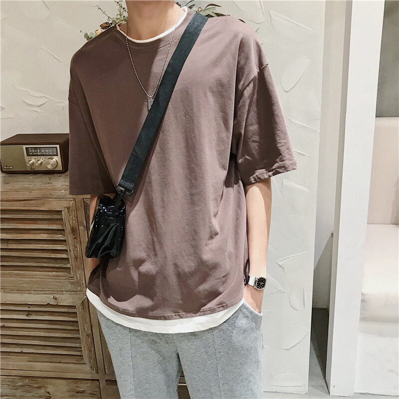 t shirt Men Oversize Korean Short Plus Size Half Sleeve t-shirts Plain Clothes Fashion Tops T-shirt bu man shirts