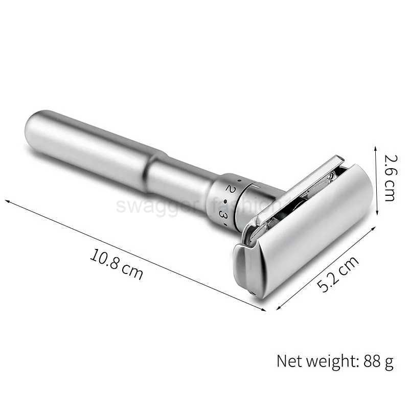 New Adjustable Safety Razor Mens Folding Shaving Double Edge Classic Safety With 5 PCS Titanium Coated Blades Shaver Razor BladeB240709