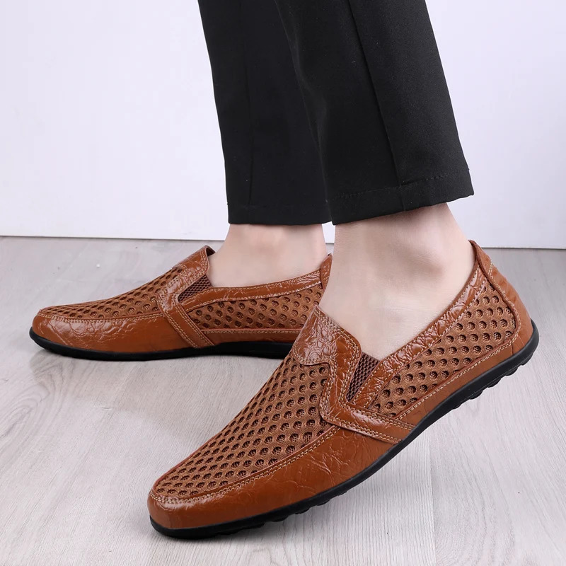 Summer Mens Casual Shoes Breathable Mesh Mens Shoes Fashion Men Loafers Outdoor Non-slip Sneakers Light Walking Shoes 240718