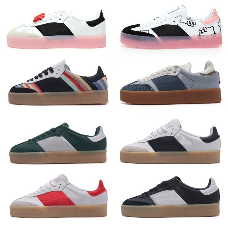 Shoes Kseniaschnaider Black Kitty Atmos Pink Denim White Black Gum Shoes Men Women Sports Sneakers Eur 36-45