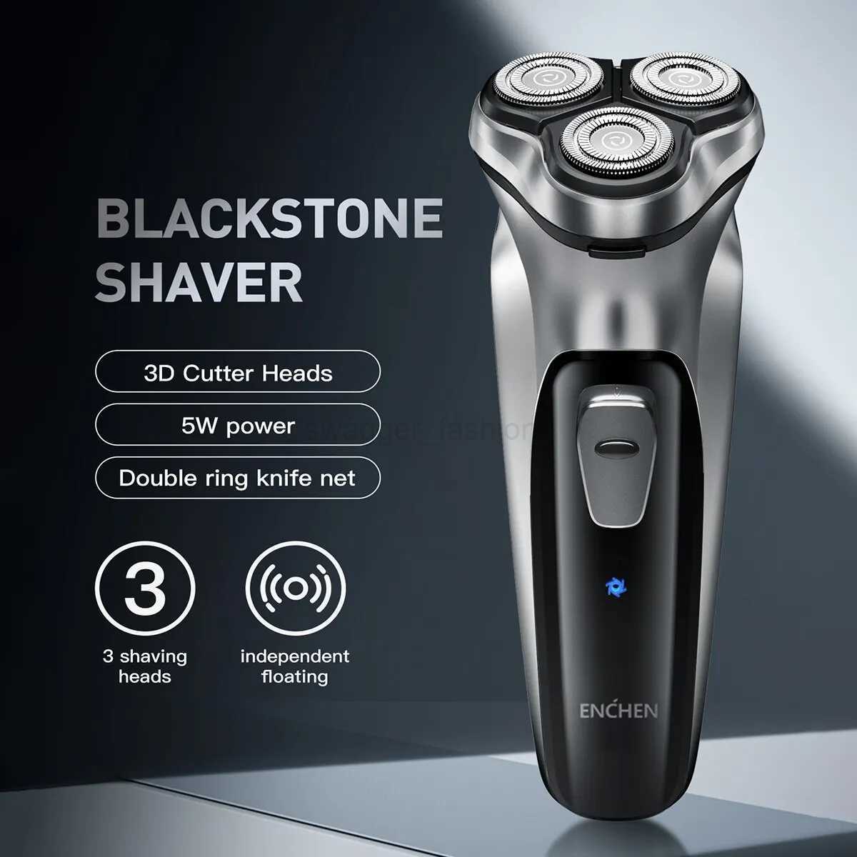 ENCHEN Blackstone Electrical Rotary Shaver for Men 3D Floating Blade Washable Type-C USB Rechargeable Shaving Beard MachineB241709
