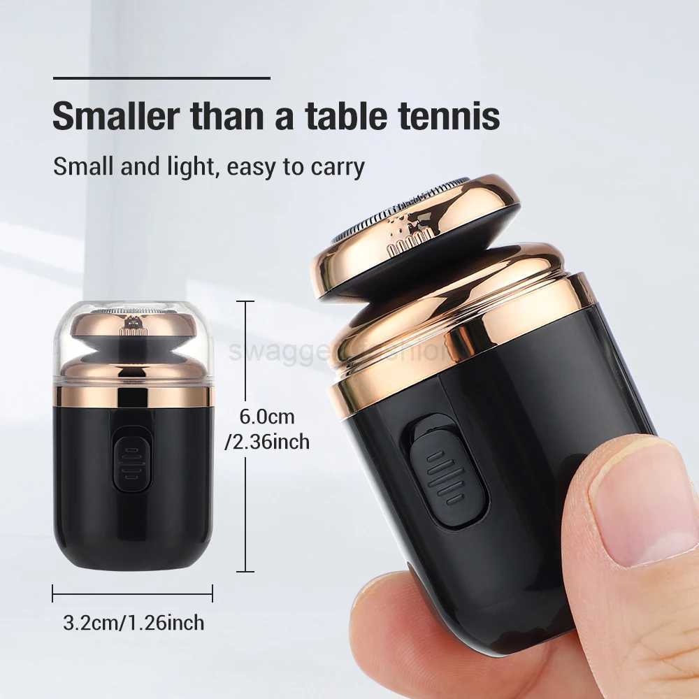 2 IN 1 Mini Portable Electric Travel Shaver Capsule Nose Hair Trimmer Rechargeable Electric Beard Scraper Knife Mens RazorB240709