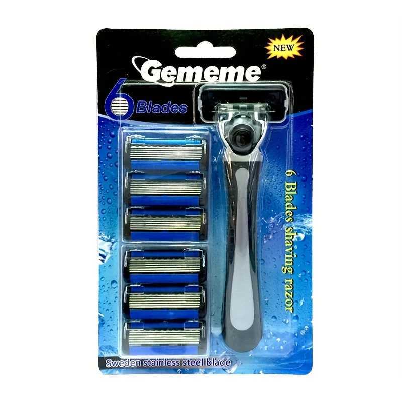 6-layer manual shaver. Mens shaver can be washed with water with sharp razor bladesB240709