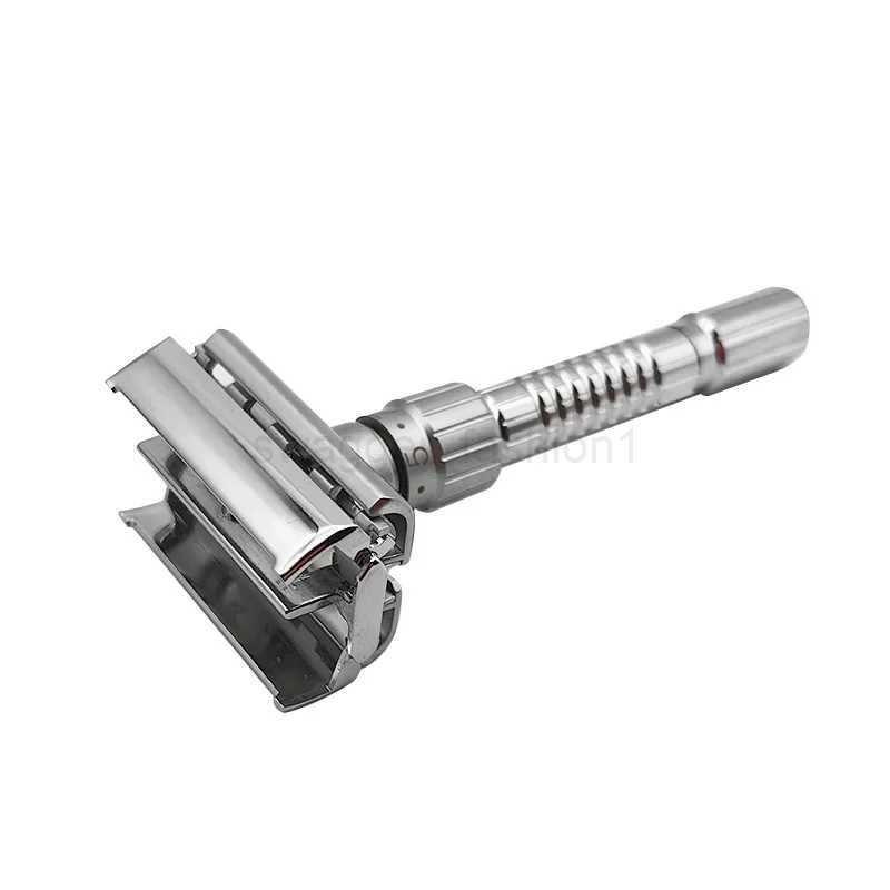 New Adjustable Safety Razor Double Edge Classic Mens Shaving Mild to Aggressive 1-6 File Zinc Alloy Shaver With 5 BladesB240709