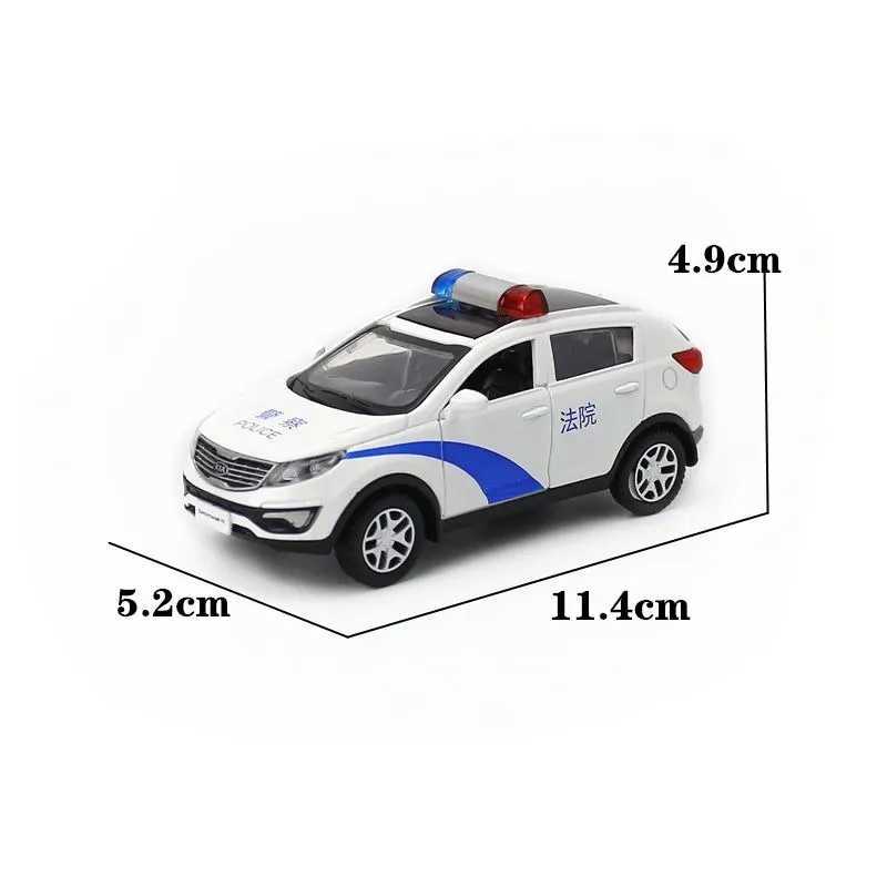 Caipo 1 39 pulls back the Kia Sportage R police car alloy die-casting metal model for collection gifts and decoration Free shipping