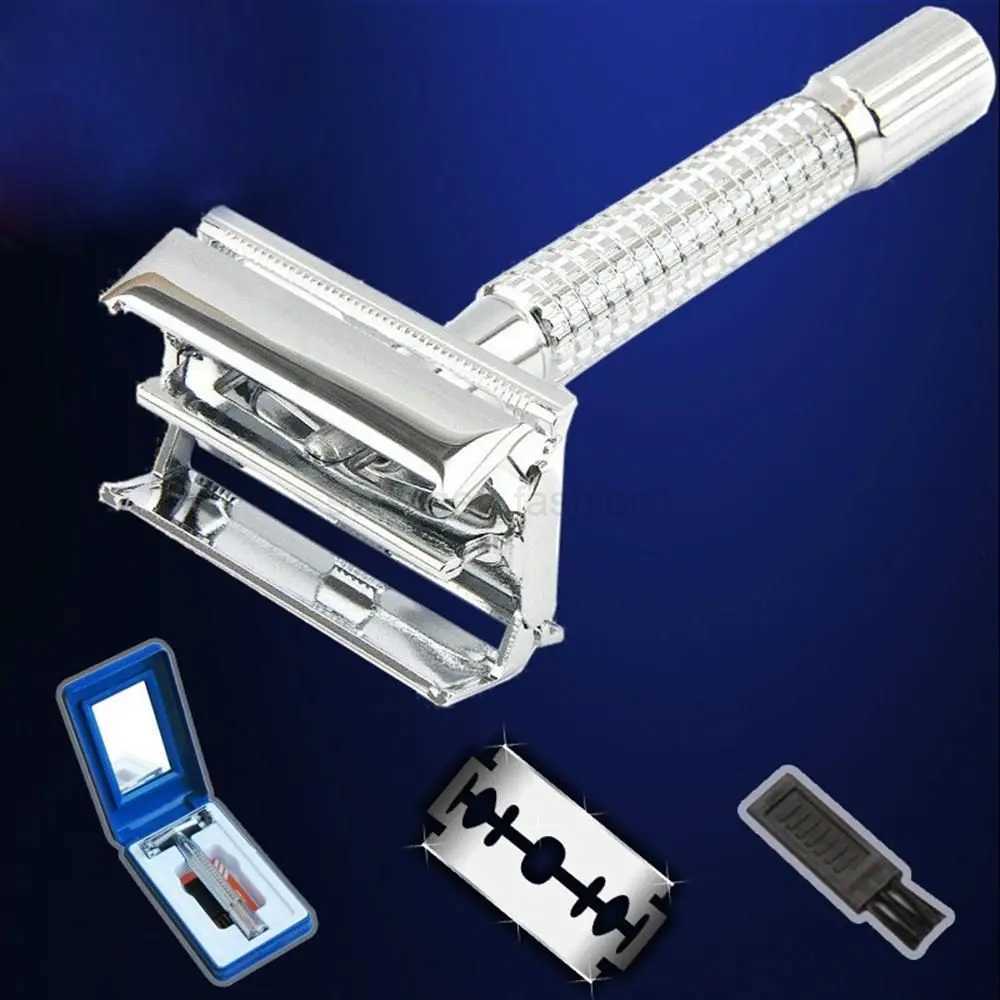 Mens Traditional Classic Double Edge Beard Hair Shaving Safety Razor Shaver + Blade + BoxB240709
