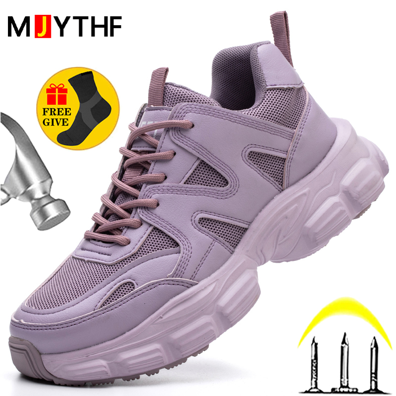 New Men Women Safety Anti-Smash Anti-Puncture Breathable Lightweight Work Sneakers Indestructible Shoes Boots