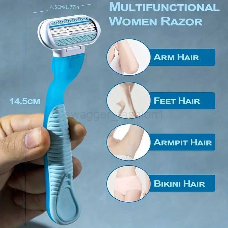 Beauty Safety Razor For Women 3-Layers Replacement Blades Womens Shaver With Lube Strip Safety Shaving Set Classic ShavingB240709