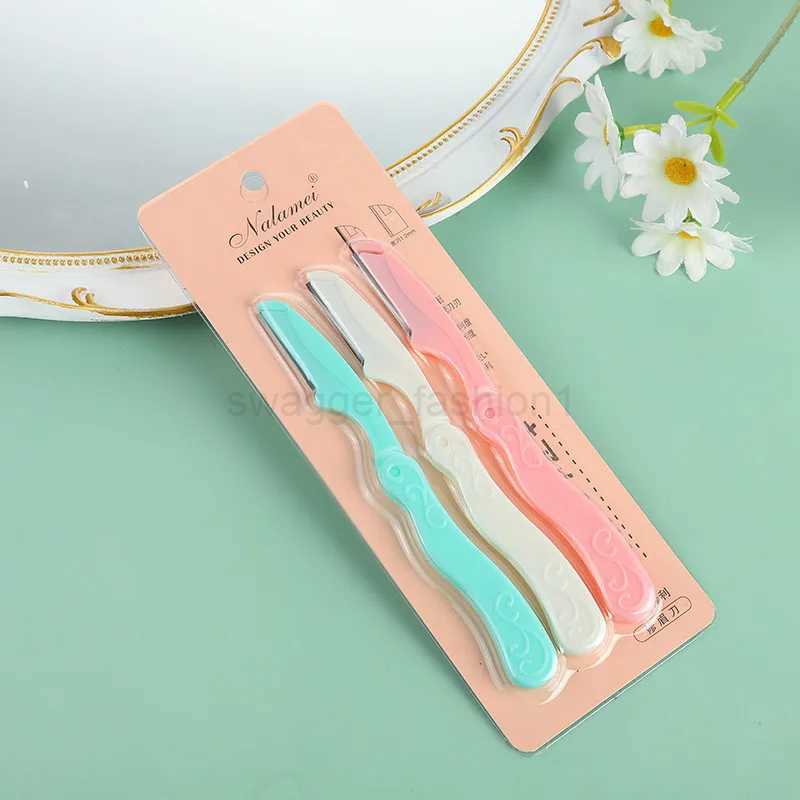 Women Face Care Hair Removal Tool Makeup Shaver Knife Eyebrow Trimmer Safe Shaving Rezors (3pcs/lot)B240709
