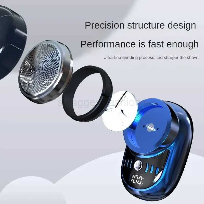 Mini Electric Travel Shaver For Men Pocket Size Portable Travel Car Home Razor Rechargeable Cordless Shaving Face Beard RazorBq240709