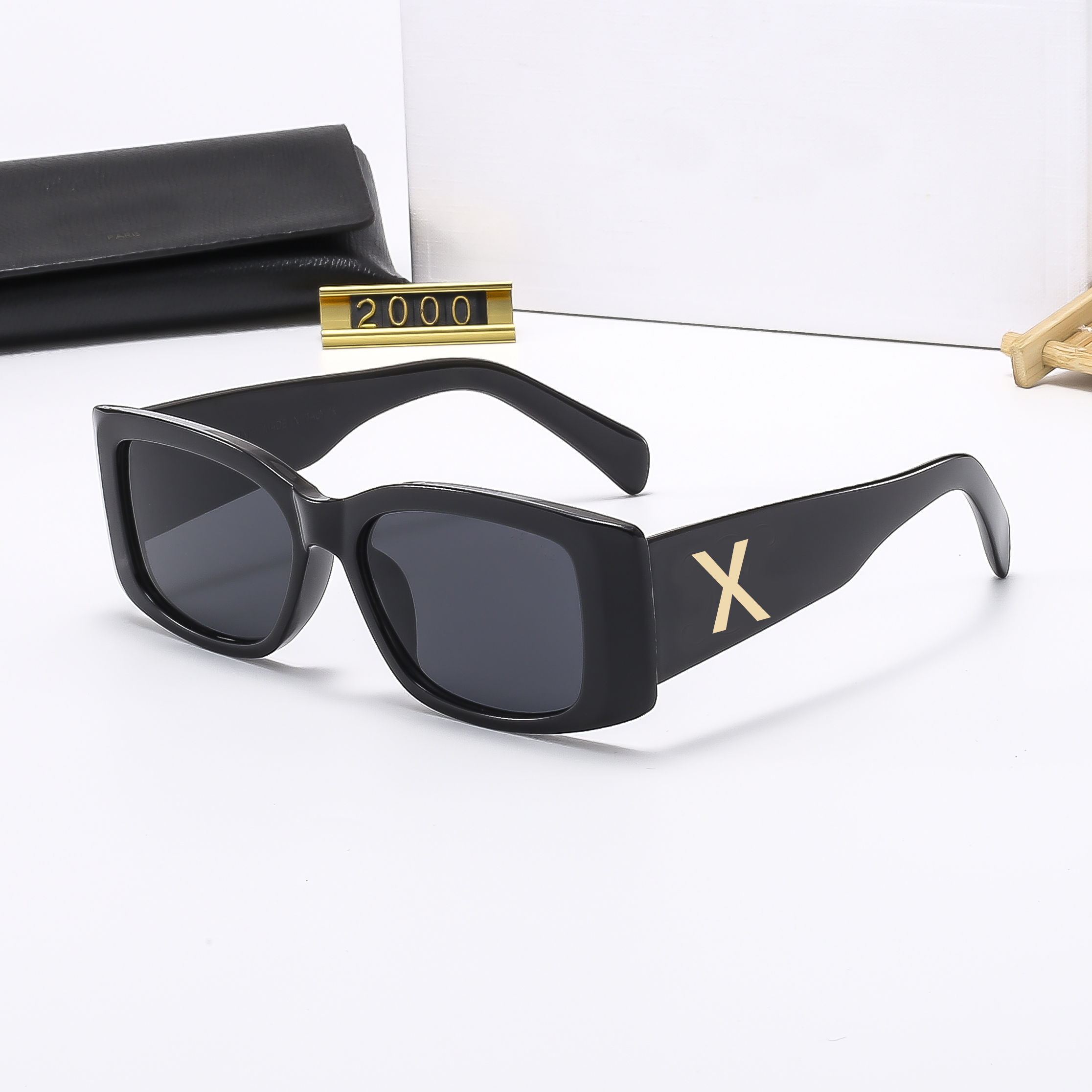 Women's Sunglasses Designer Men's Square Frame Plate Sunglasses Classic Metal accessories Plate mirror with lenses