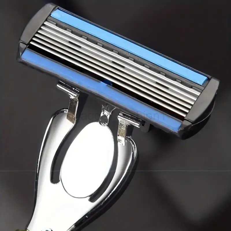 Gold Pattern Razor Classic 6 Layer Safety Razor for Mens Shaving Womens Hair Removal Shaving Blades Manual ShaverB240709