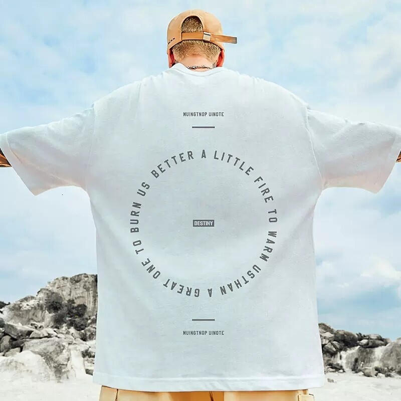 Veidoo M-5XL Cotton men street fashion short-sleeved T-shirt loose half Round Neck large size Half sleeve fat
