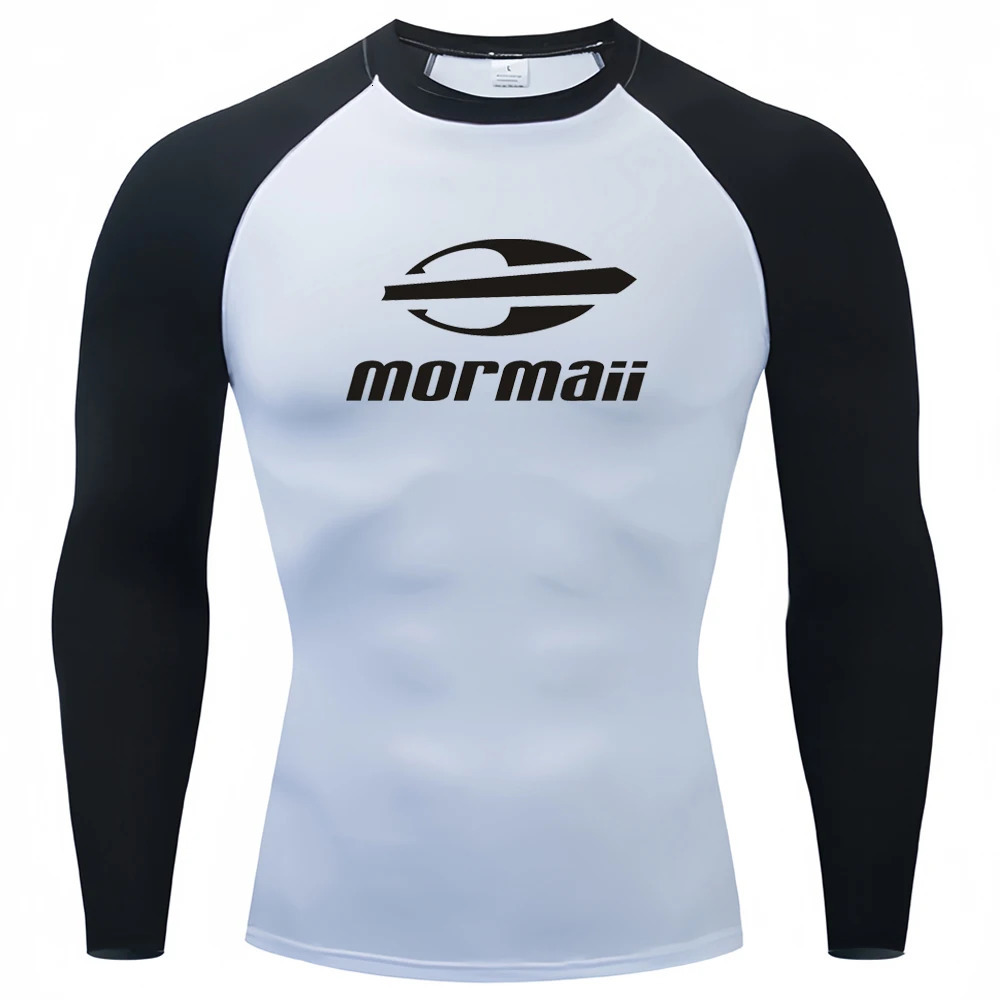 Surfing Swimming Diving TShirts Tight Long Sleeve Rash Guard Swimwear Mens UV Protection Surf Clothing Beach Floatsuit Tops 240717