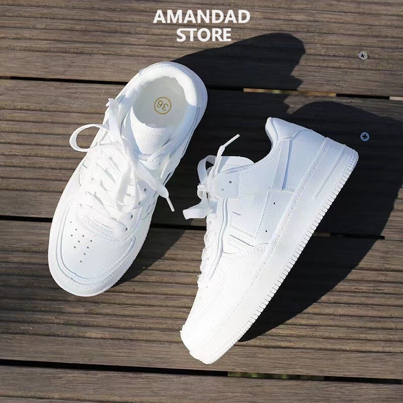 QiaoYiLuo Little White New Versatile Student Korean Edition Board Women's Sports Trend Shoes