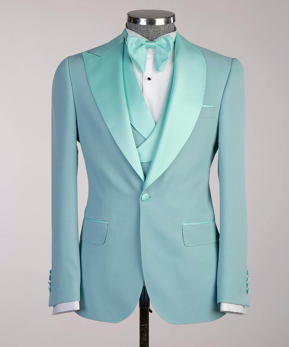 Summer Mint Green Men Wedding Suits 3 Pieces Custom Made Handsome Wedding Tuxedos For Business Groom Wear