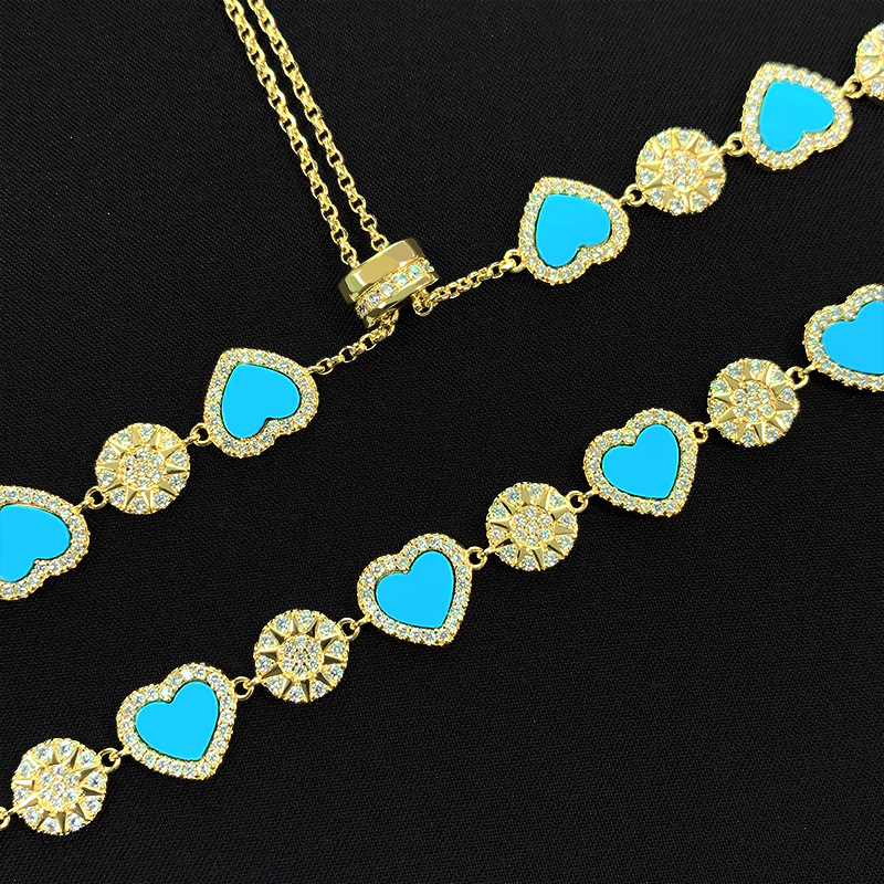 A top brand love heart designer necklace women nice charm blue stone shine crystal dia sailormoon gold nature whale choker necklaces jewelry gift