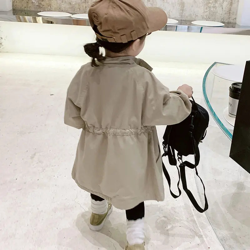 Fashion Baby Girls Boys Trench Cotton Long Kids Windbreak Jacket Spring Autumn Winter Warm Child Dust Coat Baby Outwear Clothes 240710