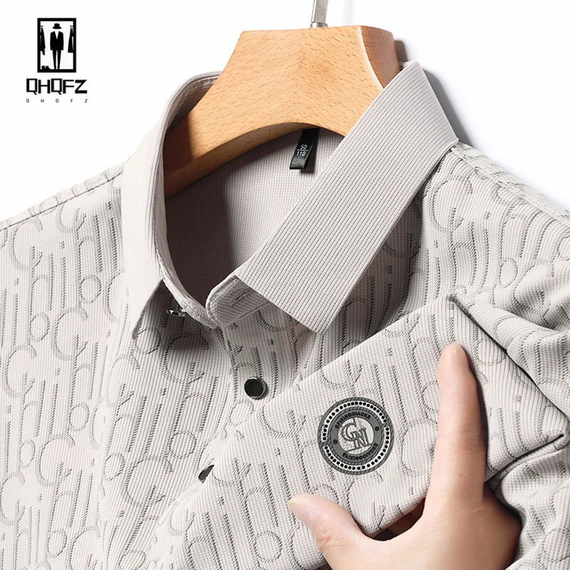 2024 Mens Badge Business Leisure POLO Shirt Summer Fashion Casual Short Sleeve Comfortable and Breathable Top 240711