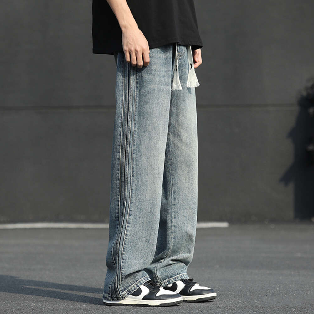 2024 new jeans men's straight leg loose casual Korean version trendy versatile pants