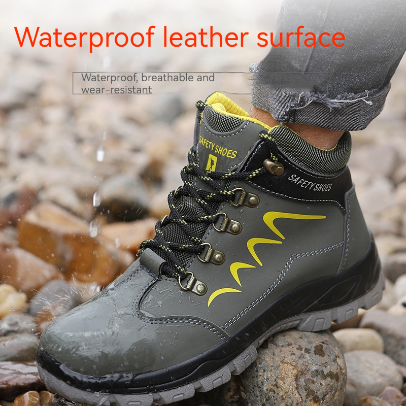 Men Steel Toe High Top Indestructible Shoes Puncture-Proof Anti-Smash Work Sneaker Winter Safety Boots