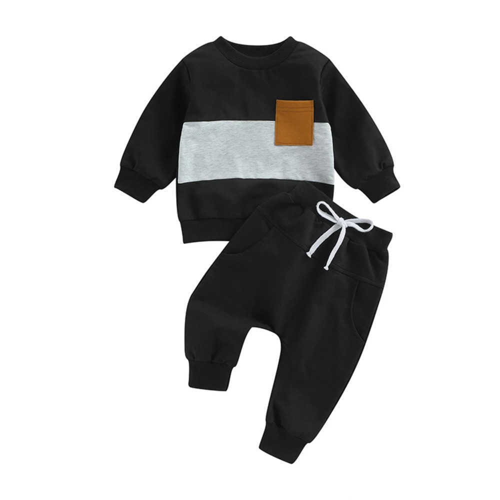 Clothing Sets Newborn 0-3 Years Baby Boy Suit 2PCS Clothes Contrast Color Sweatshirt + Long Pant Set Sport Casual Autumn Outfit Clothing OVYV