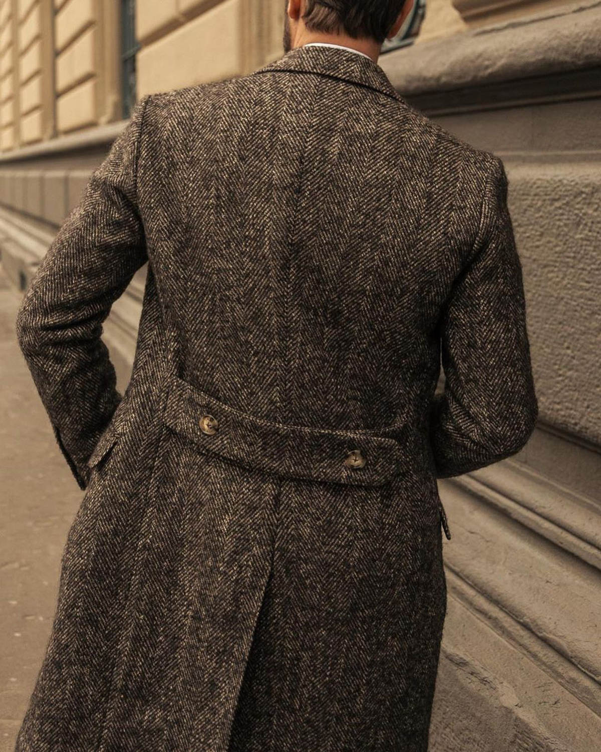 Casual Men Suits Thick Wool Custom Made Three-Button Tuxedos Peaked Lapel Blazer Back Vent Business High Quality Popular Cheap Price Long Coat C517