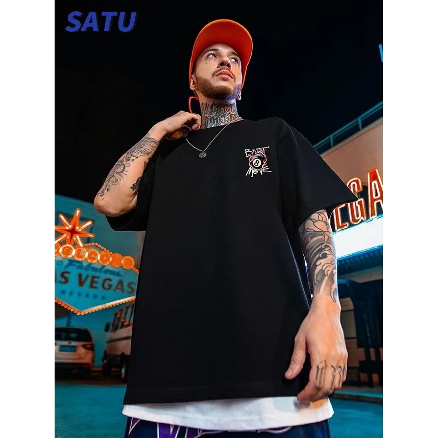 Korea READY BLOCK SATU Korean Japanese Hip Hop Premium 200GSM Casual Graffiti T-shirt Couple Shirt Men's and Women's COD