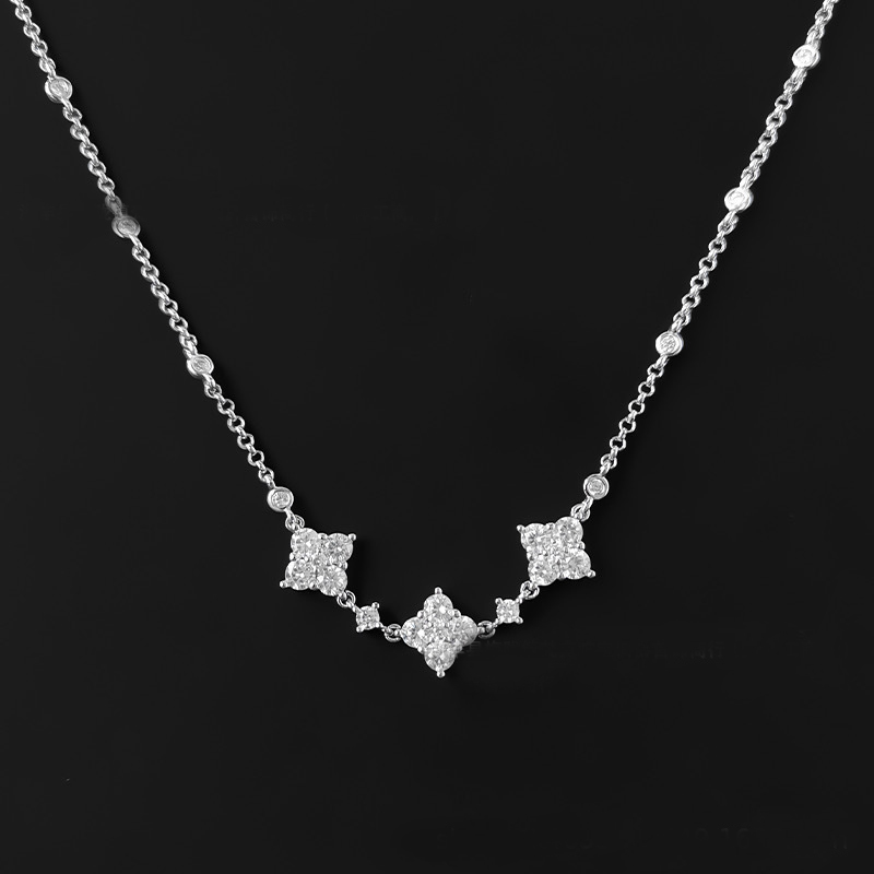A top brand luxury clover designer necklace bracelet women nice charm white shine crystal diamond sailormoon silver bracelets choker necklaces jewelry gift