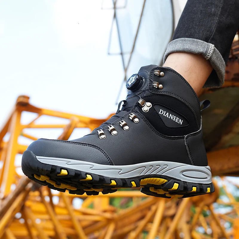 Rotary Buckle Boots Steel Toe Men Hight Safety Brand Indestructible Puncture-Proof Work Shoes