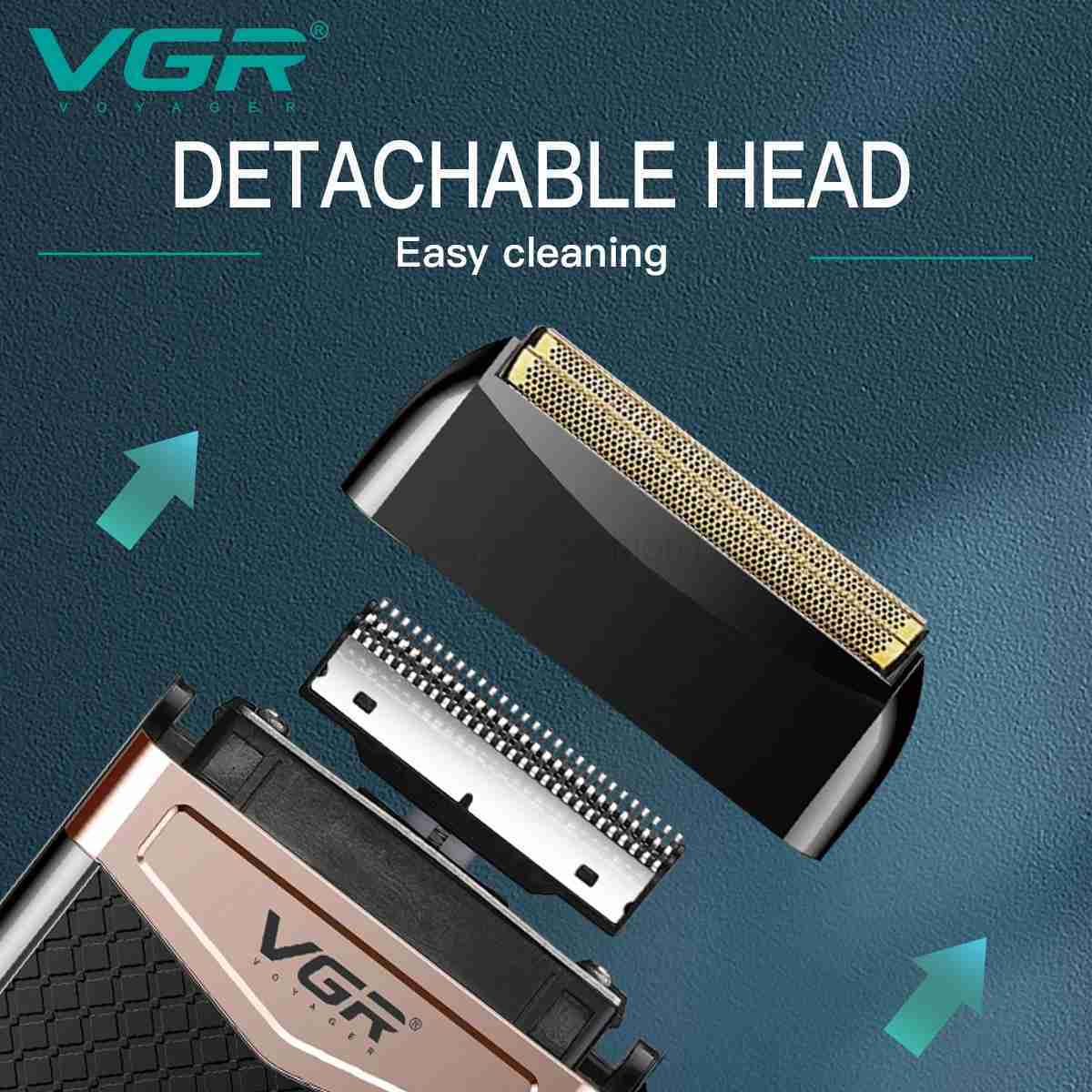 VGR Shaver Professional Beard Trimmer Rechargeable Razor Reciprocating Shaving Machine Portable Razors for Shaving Men V-331B240709