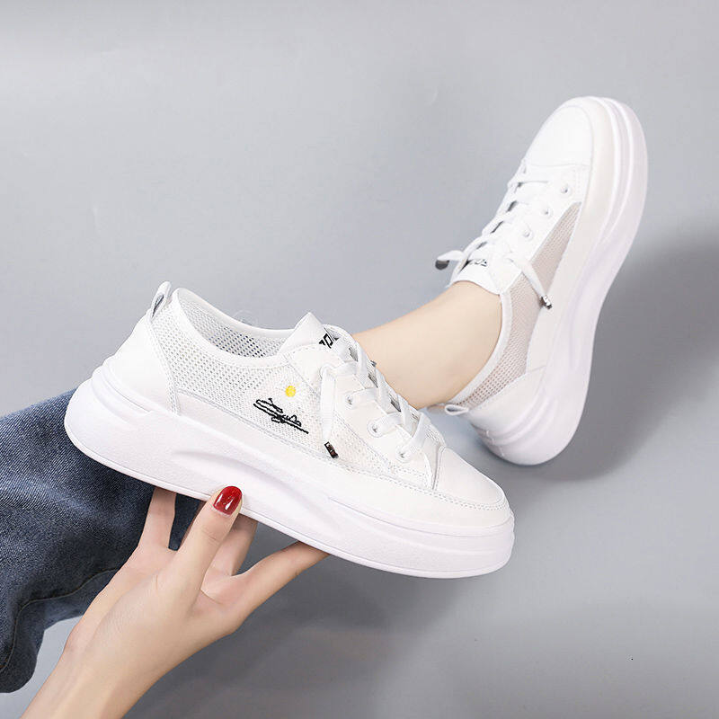 Little Daisy white shoe female spring summer joker breathable mesh surface thin shoes 2024 hot style sneakers new platform