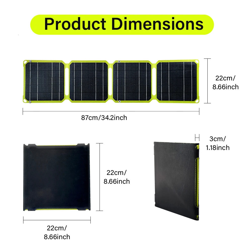 JMUYTOP Outdoor powerful Portable Solar Panel 5v 21w 40W battery phone charger PD 20w 30 9V 12V For USB A C Power bank 240711