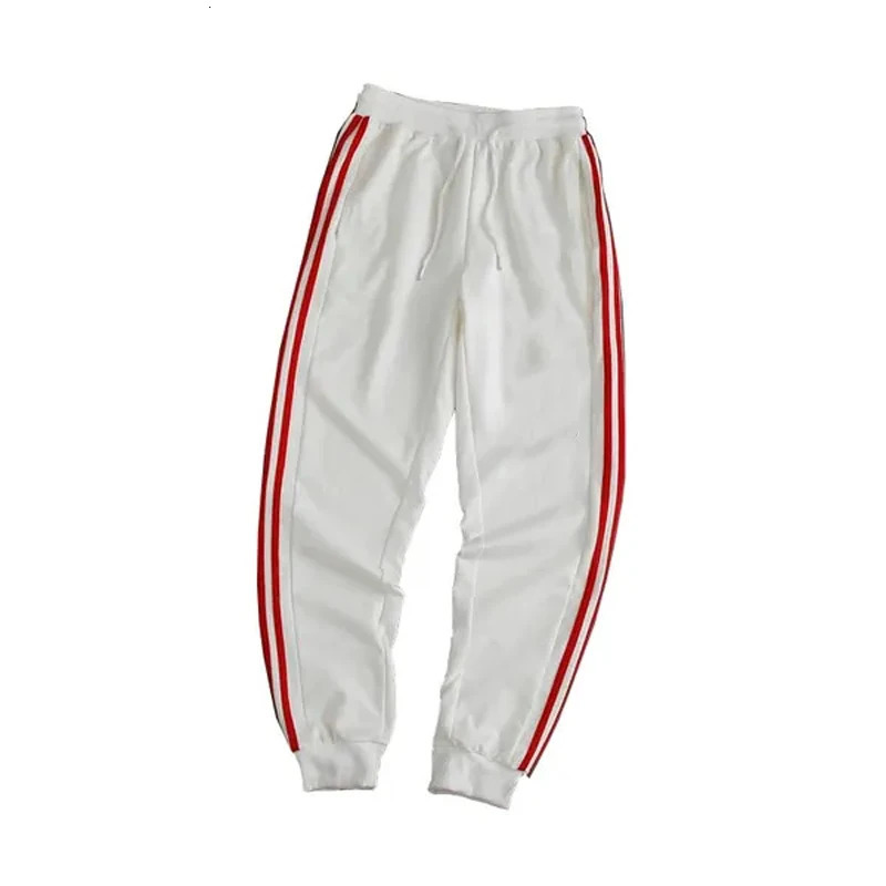 Casual Mens Drawstring Elastic Waist Two stripes Pocket Pants Sports Pants Sweatpants 240715