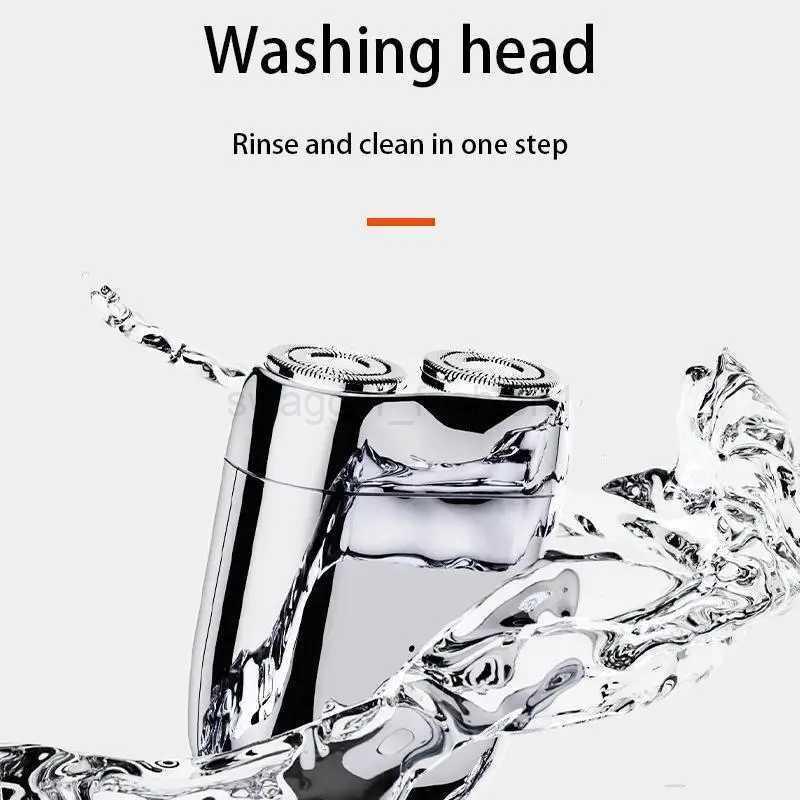 Mini Electric Shaver Double Head Mens Razor Portable Beard Trimmer Shaver IPX7 Waterproof Pocket Razor And Shaver Replace HeadB240709