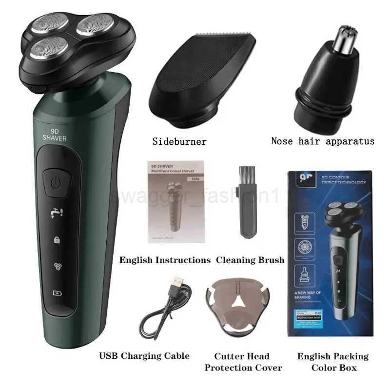 Electric Shavers for Men Waterproof Electric Trimmer Razor Wet amp Dry Use Rechargeable Battery Rotary Shavers Machine shavingBp240709