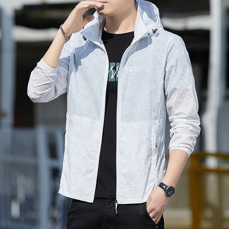2024 New Summer Sunscreen hooded UV resistant Outdoor Fishing Jacket Ultra Thin Skin Clothes for Men F718#24.5