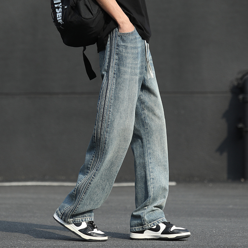 2024 new jeans men's straight leg loose casual Korean version trendy versatile pants