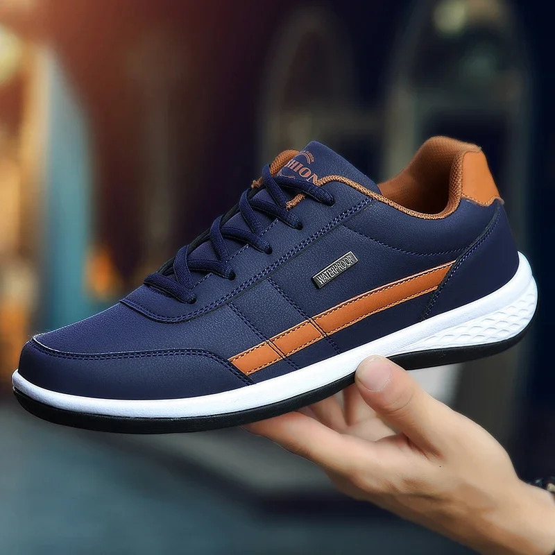 Leather Men Shoes Sneakers Trend Casual Shoe Italian Breathable Leisure Male Sneakers Non-slip Footwear Men Vulcanized Shoes 240718