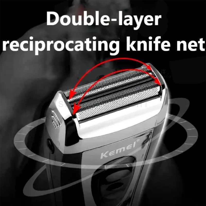 Kemei Electric Shaver Rechargeable Razor for Men Original Beard Trimmer Hair Clipper Dry Or Wet Shaving USB Shaving MachineB240709