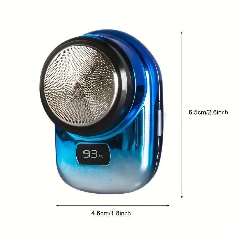 1pc Travel Mini Shaver Portable Digital Display Electric Shaver USB Charging Electric ShaverB240709